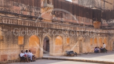 Men relaxing in Amber Fort