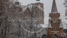 Ingolstadt and its landmark Kreuztor in winter